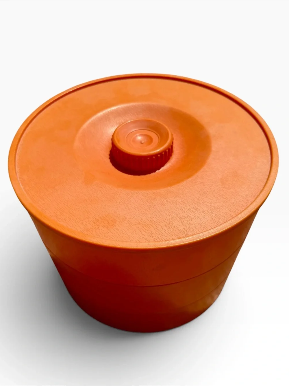 Vintage Orange Stackable Plastic Storage Container with Lid